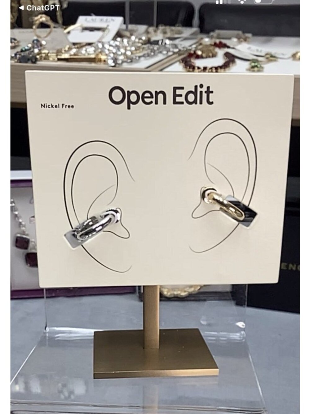 OPEN EDIT Ear Cuff Hoops Shiny Silver Gold Rhodium Nickel Free Earrings 3/4" NEW